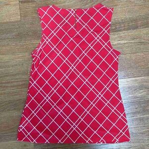 Sleeveless Red Checkered Women's Top
